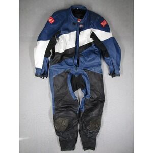 Yoshimura Racewear by Pilot Mens Leather Motorcycle Racing Suit Blue White 48